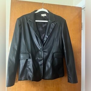 Black Faux Leather Blazer size S